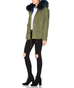 Mr & Mrs Italy Mini Coyote & Raccoon Fur-Detailed Army Parka