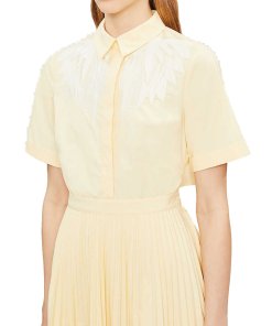 maje rivers embroidered dress Embroidered satin dress Blue For Women