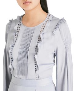 Reiss Karter Ruffle-Trim Satin Dress