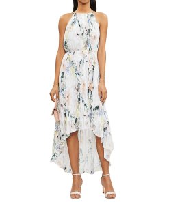 Ted Baker Valetia Dip Hem Floral Pleated Dress