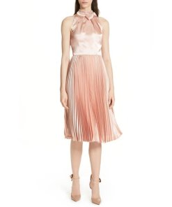 Ted Baker Shineey Bow Pleated Midi Dress