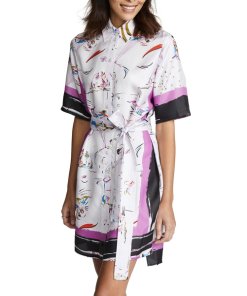 Tory Burch Painted-Border Printed Shirtdress