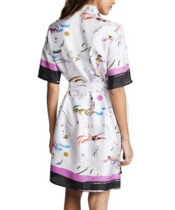 Tory Burch Painted-Border Printed Shirtdress