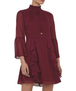 Ted Baker Haleat Dobby Ruffle Fil-Coupé Dress