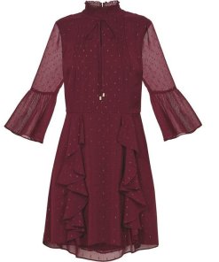 Ted Baker Haleat Dobby Ruffle Fil-Coupé Dress