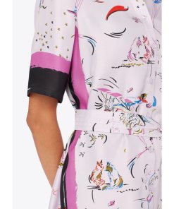 Tory Burch Painted-Border Printed Shirtdress