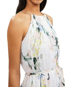 Ted Baker Valetia Dip Hem Floral Pleated Dress