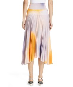 A.L.C. Sonali Smocked Tie-Dye Plissé Midi Skirt
