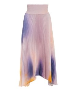 A.L.C. Sonali Smocked Tie-Dye Plissé Midi Skirt