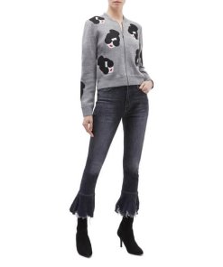 Alice + Olivia Theron Stace Face Zip Front Cardigan – evaChic