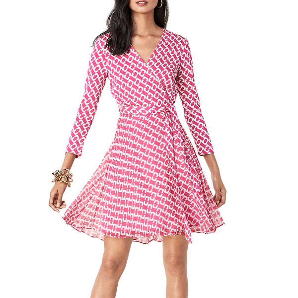 Diane von Furstenberg Irina Chainlink Silk Jersey Wrap Dress