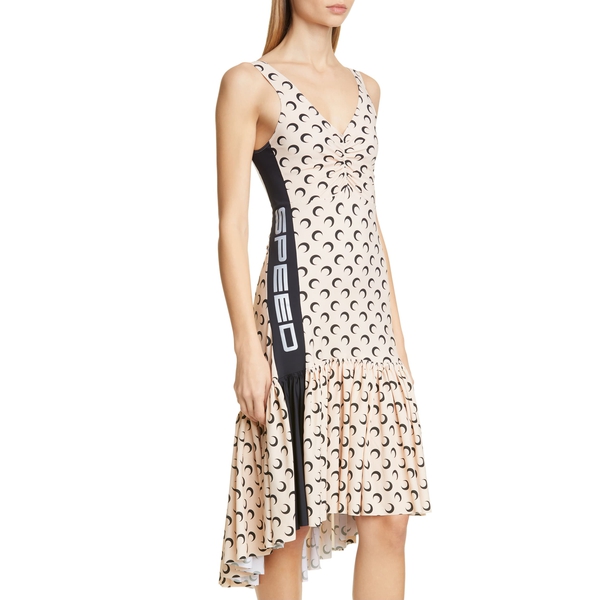 Marine Serre Crescent Print Side Panel Dress Marine Serre Crescent Print Side Panel Dress