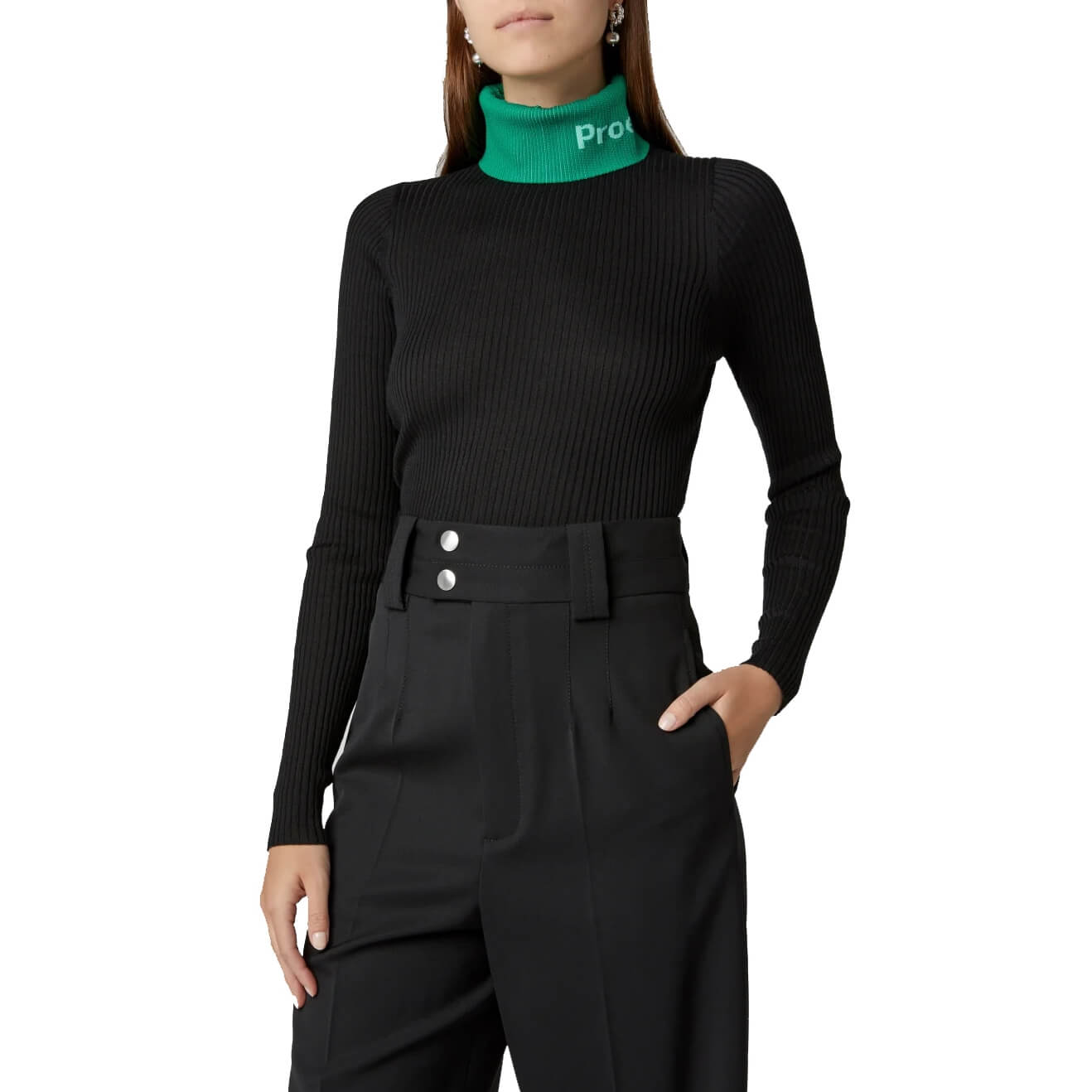 Proenza Schouler White Label PSWL Logo-Intarsia Turtleneck Sweater