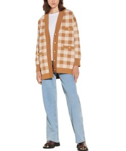 Sandro Jisou Oversized Check Cardigan