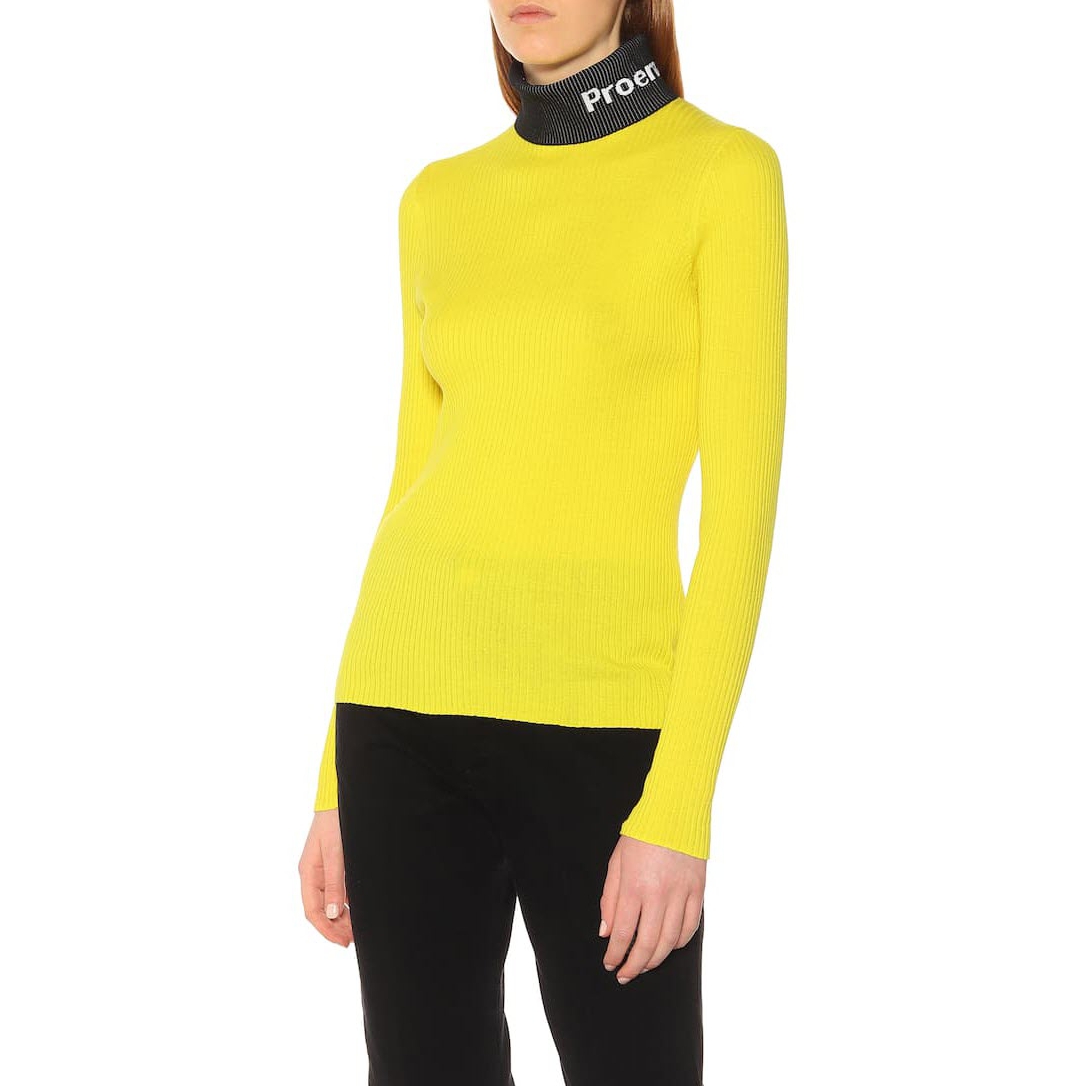 Proenza Schouler White Label PSWL Logo-Intarsia Turtleneck Sweater - Image 6