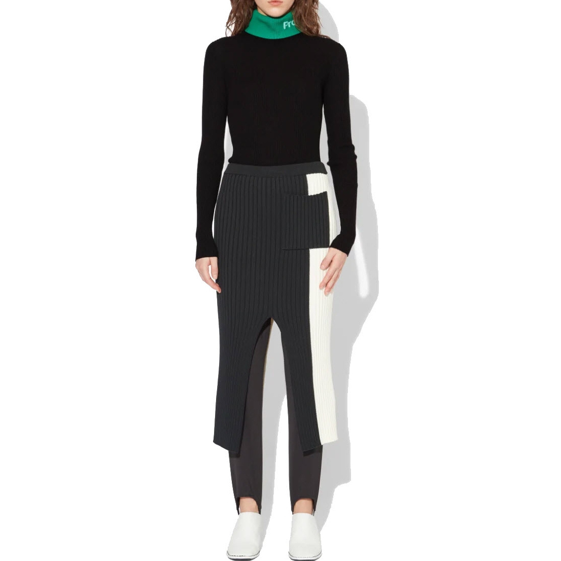 Proenza Schouler White Label PSWL Logo-Intarsia Turtleneck Sweater - Image 5