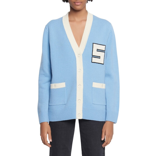 sandro amal varsity cardigan
