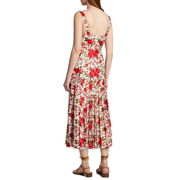 Alexis Amal Pleated Rose-Print Sleeveless Dress - Image 2