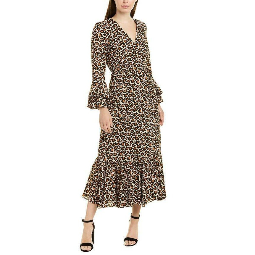 30% extra off] Diane von Furstenberg Madeline Leopard Wrap Ruffled