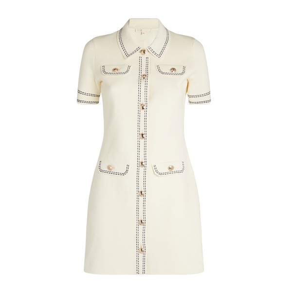 Maje Rosie Contrast Topstitching Knit Dress  evaChic