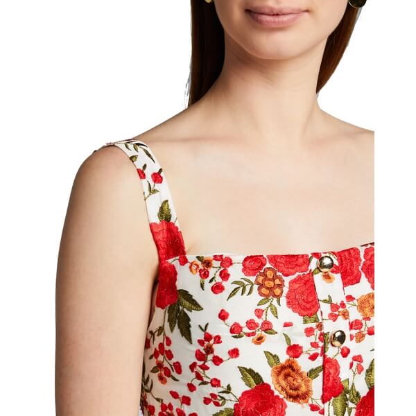 Alexis Amal Pleated Rose-Print Sleeveless Dress - Image 3