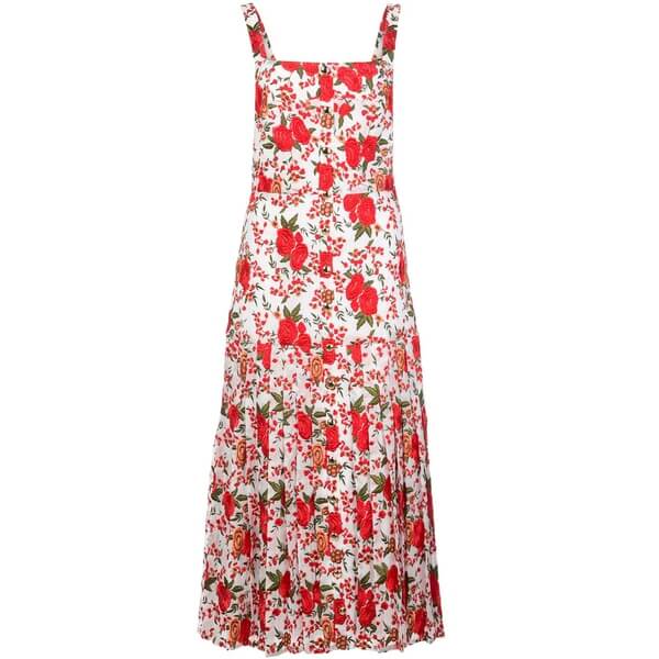 Alexis Amal Pleated Rose-Print Sleeveless Dress - Image 4