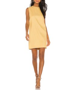 Theory Luxe Linen Blend Column Shift Mini Dress  evaChic