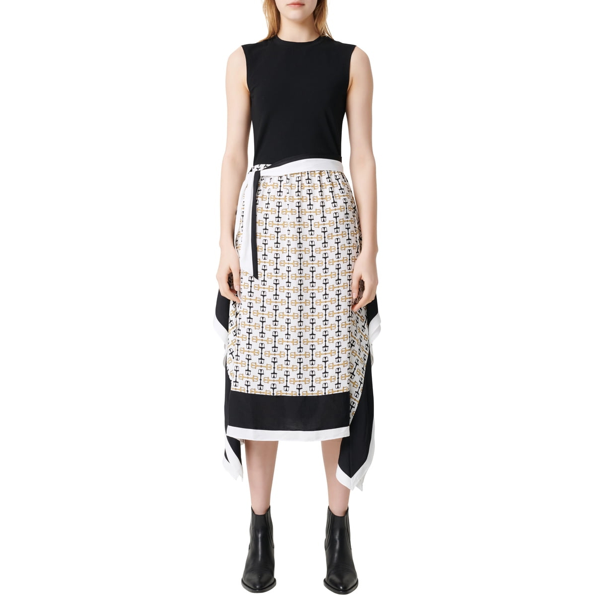 Maje Rosy Scarf Print Midi Dress