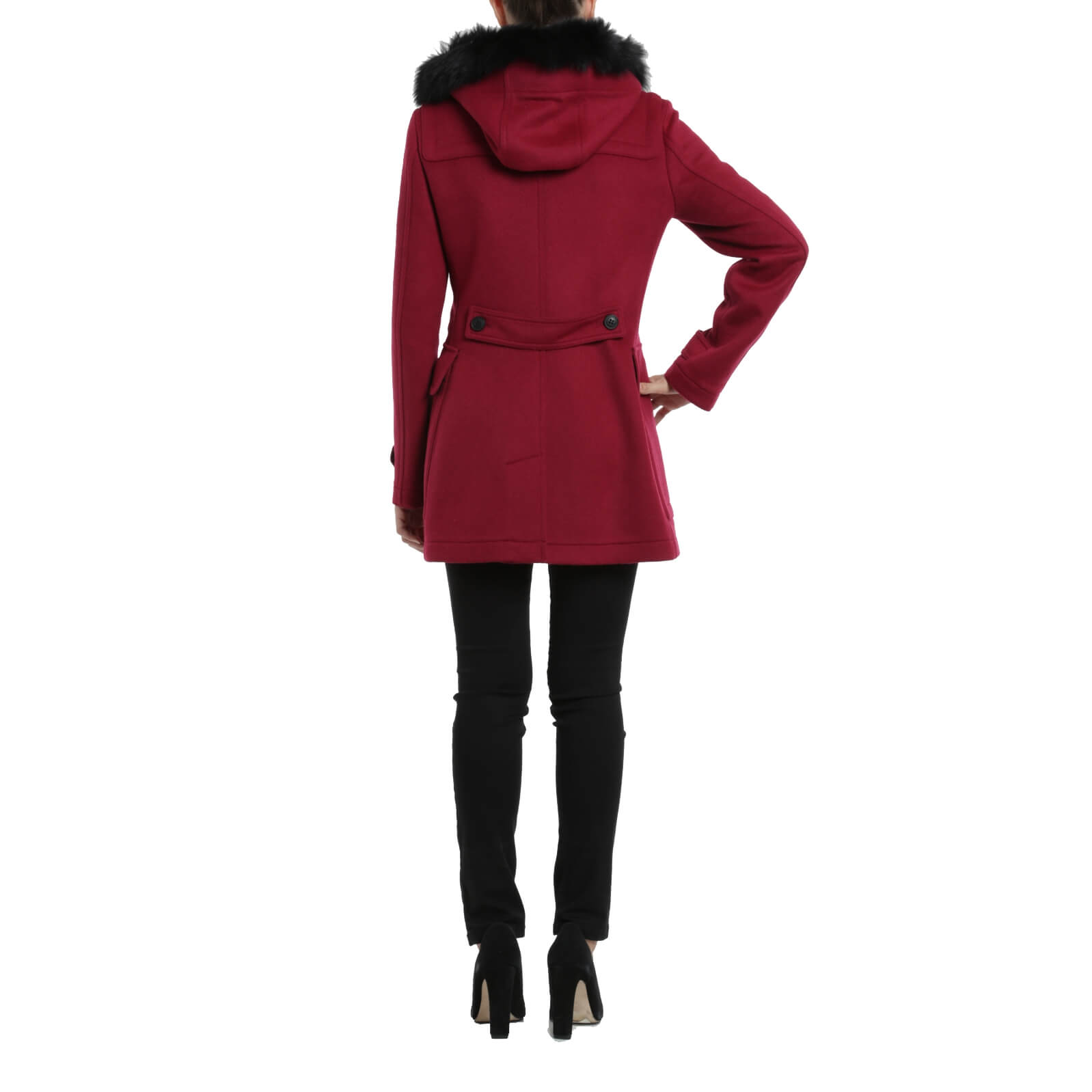 Burberry Brit Fur-Trim Wool Duffle Coat – evaChic
