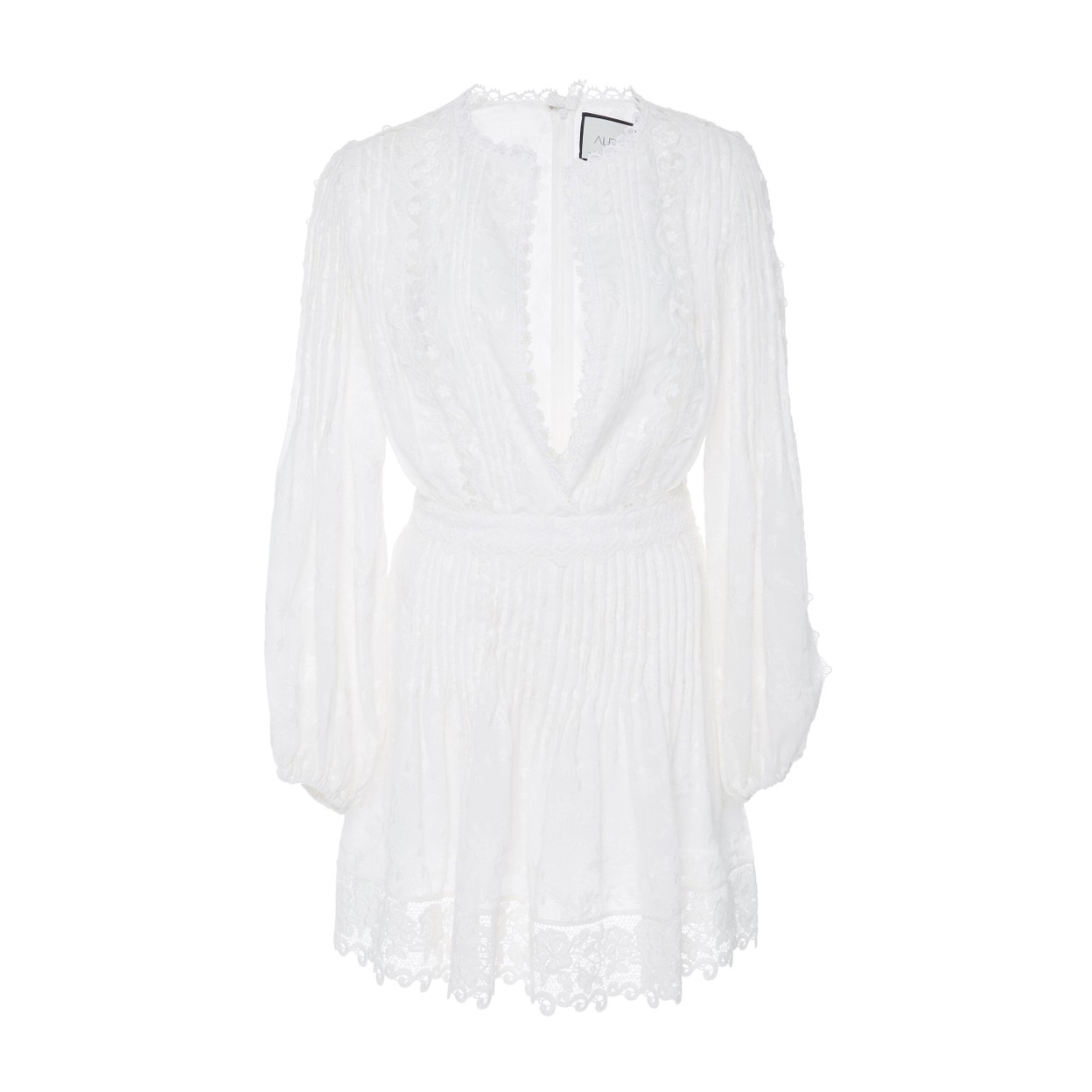 lush white lace dress Off White Lace Ribbon Detail Mini Dress main image 1