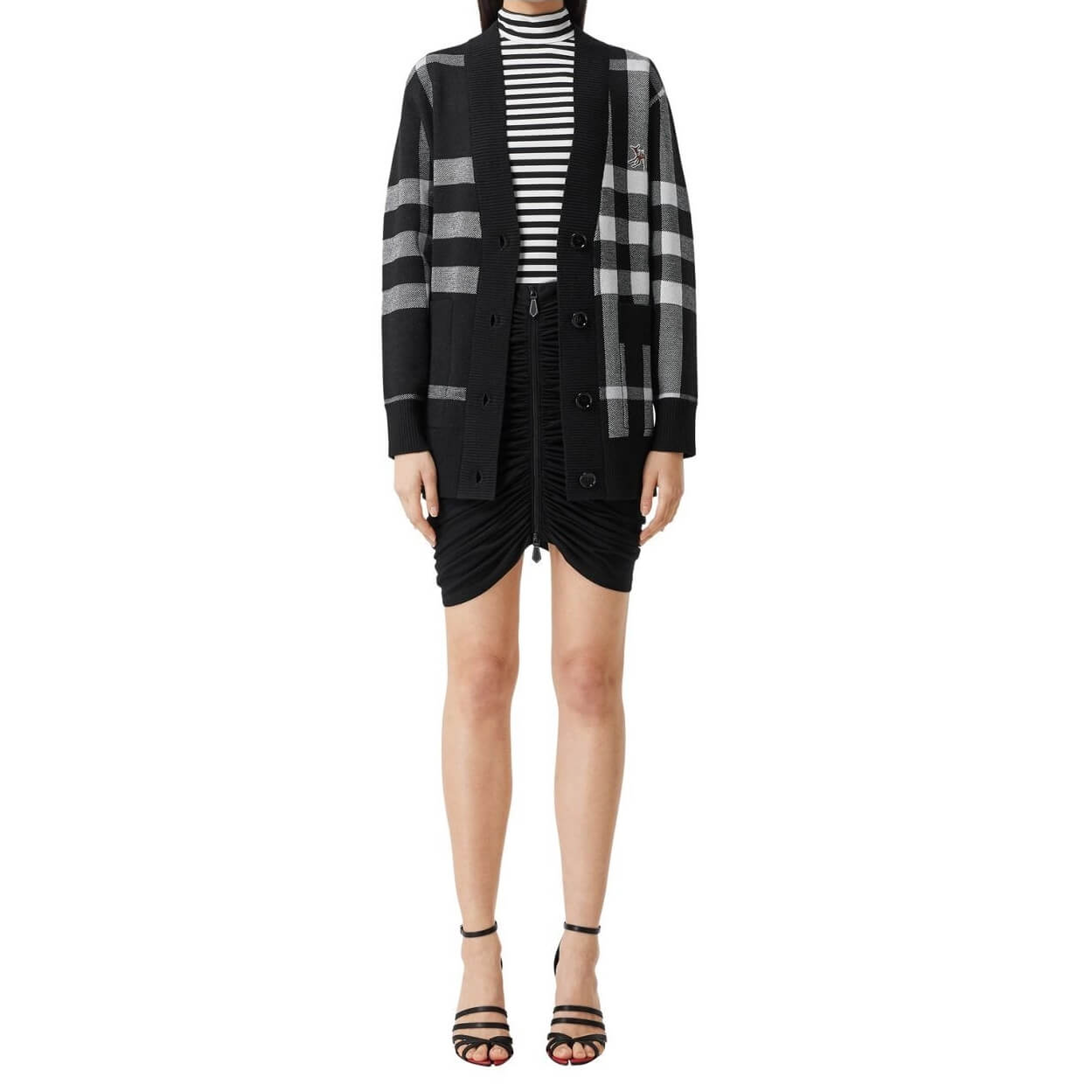 Burberry Deer Motif Check Wool Blend Jacquard Cardigan – evaChic