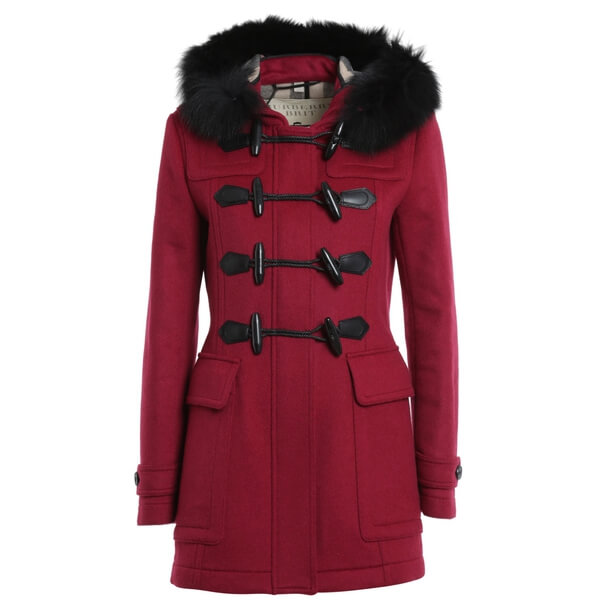 Burberry Brit Fur-Trim Wool Duffle Coat - Image 4