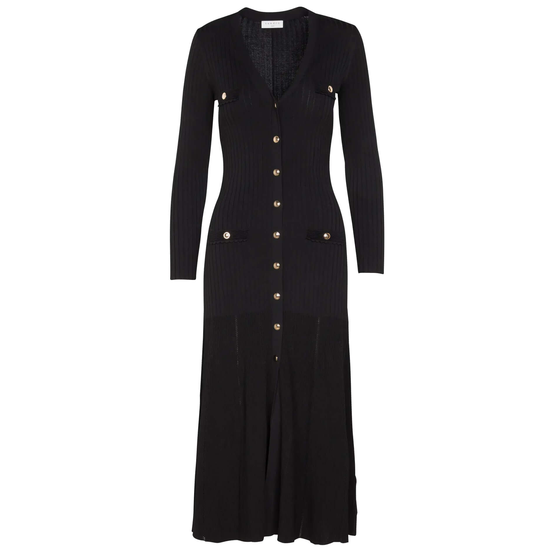 Sandro Jannel Long Button-Up Cardigan Dress  evaChic