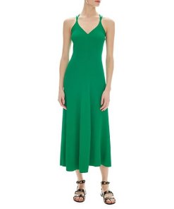 Sandro Terri Cutout Ribbed-Knit Midi Dress  evaChic