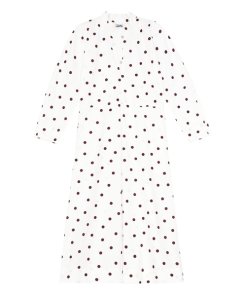 knee length dresses for ladies Ganni Cotton Poplin V-Neck Midi Dress – Shop at the Mix