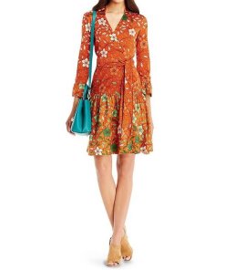 Diane Von Furstenberg Sylvia Combo silk wrap Dress