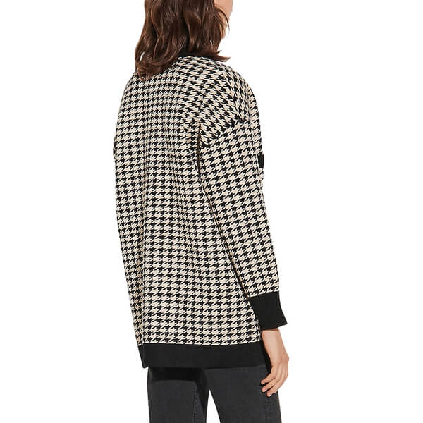 ジャケット・アウター SANDRO Long Houndstooth Coatigan Sandro Houndstooth Coat - Size S