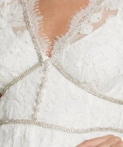 self-portrait embellished ribbon lace midi dress 4