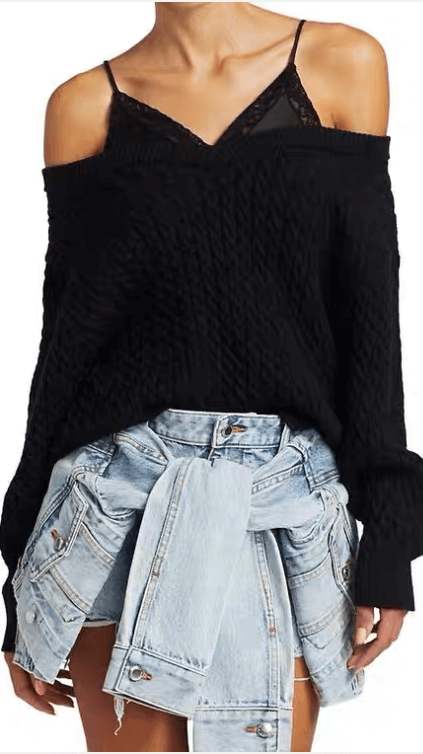 ALEXANDER WANG  Vネック　セーター　ブラック Alexanderwang アレキサンダーワン Vネック ニット セーター ブラック