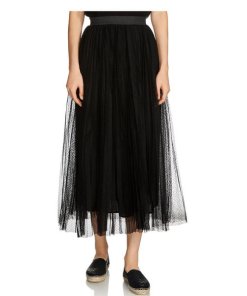 Maje-Jesi-Pleated-Tulle-Midi-Skirt