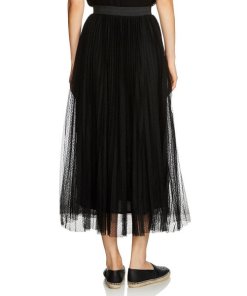 Maje-Jesi-Pleated-Tulle-Midi-Skirt