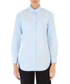 Burberry Monogram Button-Down Collar Cotton Shirt