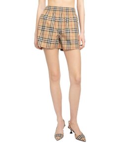 Burberry Vintage Check Side-Stripe Stretch Cotton Shorts