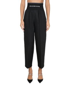 Alexander-Wang-Logo-Waist-Cotton-Pants