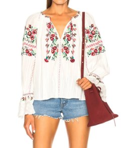 Ulla Johnson Devra Embroidered Blouse