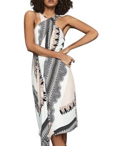 Reiss Hope Scarf-Print Wrap Dress