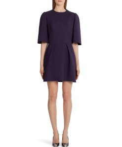 Alexander McQueen Puff Sleeve Wool Blend Minidress