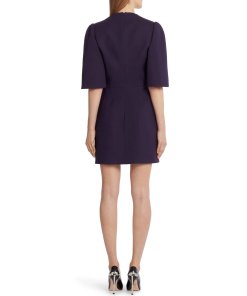 Alexander McQueen Puff Sleeve Wool Blend Minidress