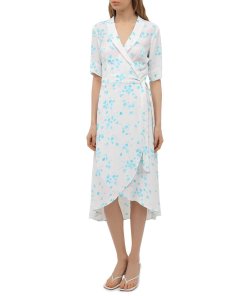 Ganni Floral Crêpe Wrap Dress