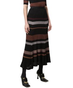 Proenza Schouler Zig-Zag Stripe Knit Midi Skirt